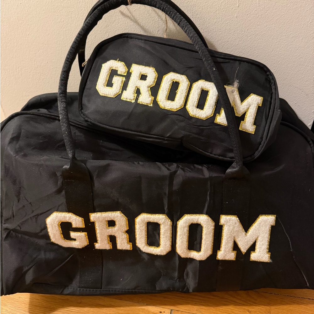 Black Groom Travel Bag Set - Picture 2 of 2